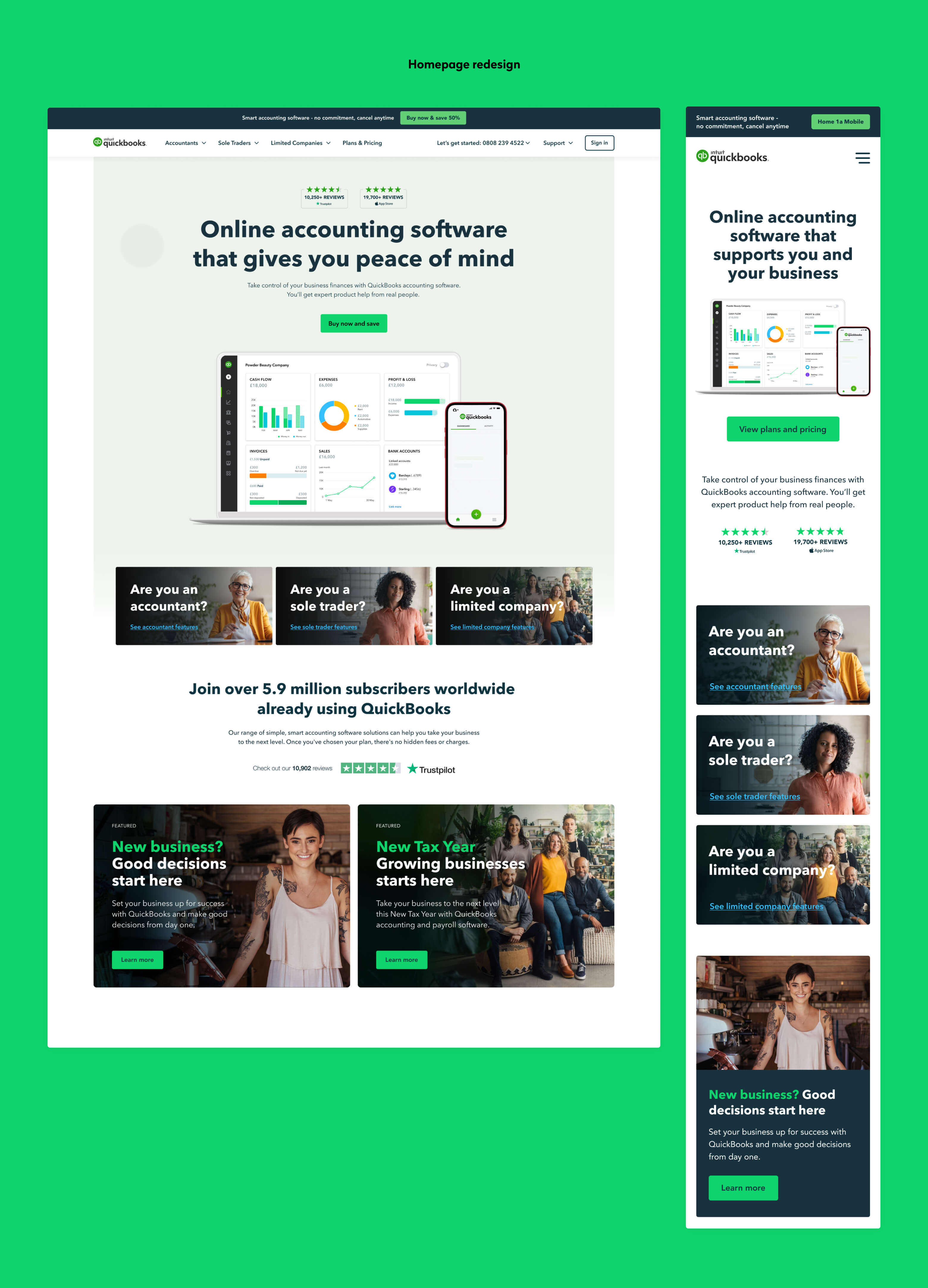 Homepage redesign