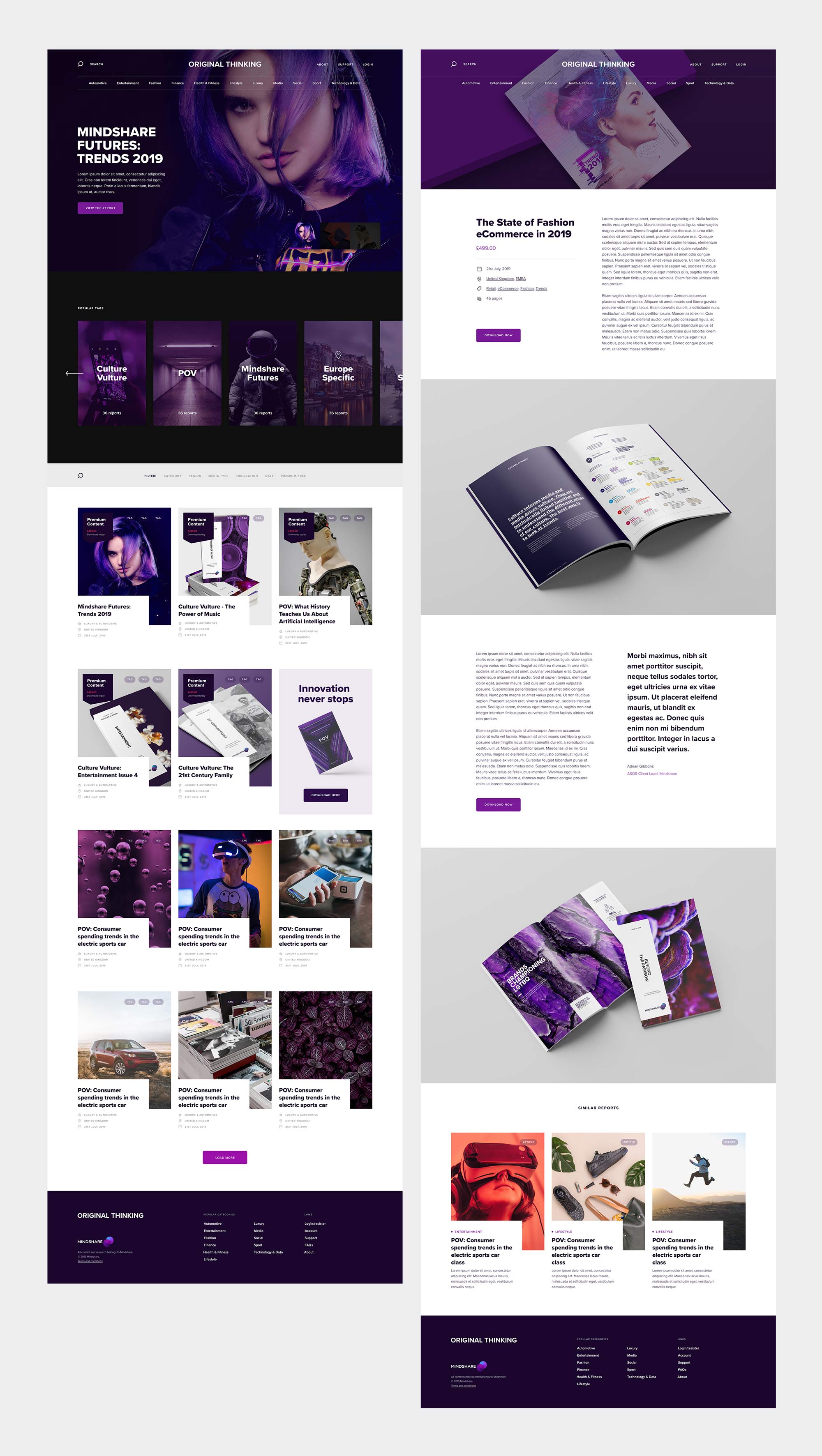 Mindshare Original Thinking website screenshots