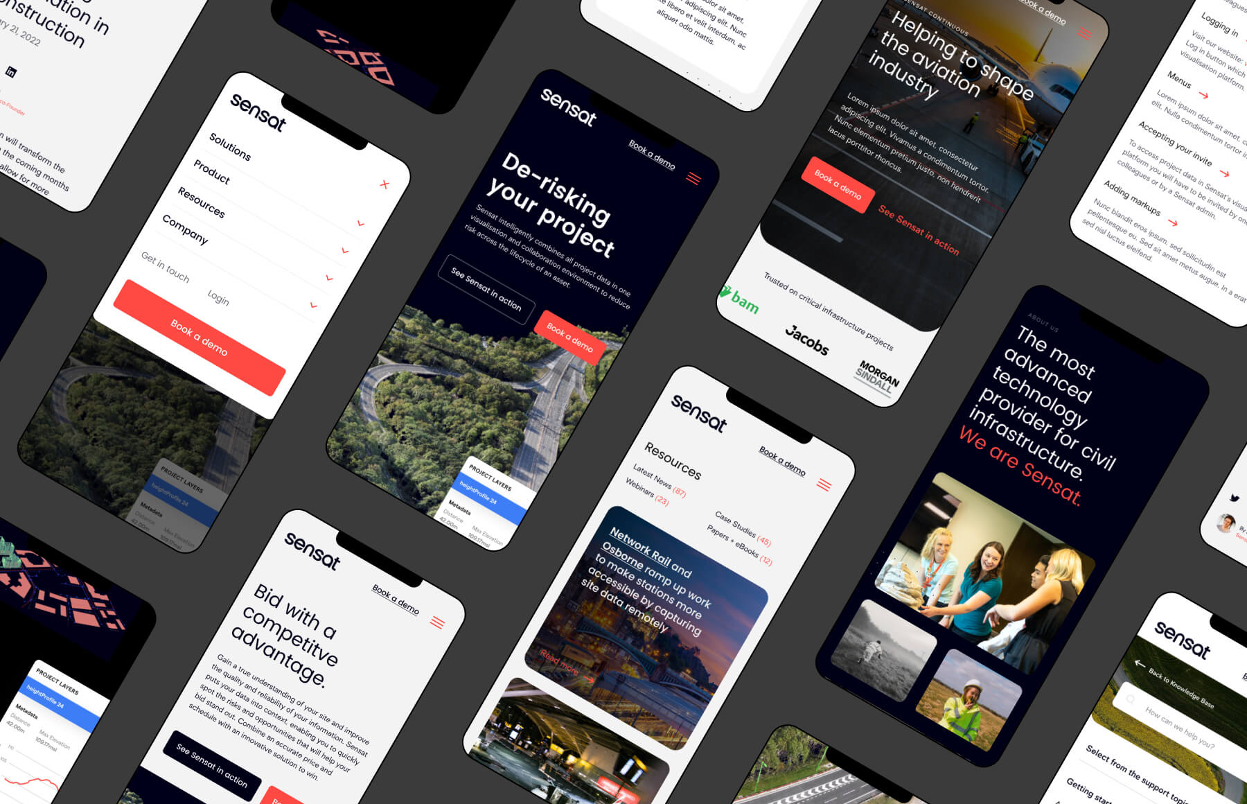 Sensat website on mobile