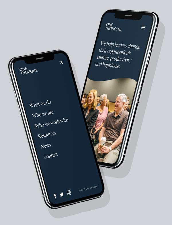 One Thought website being designed by Dark Blue