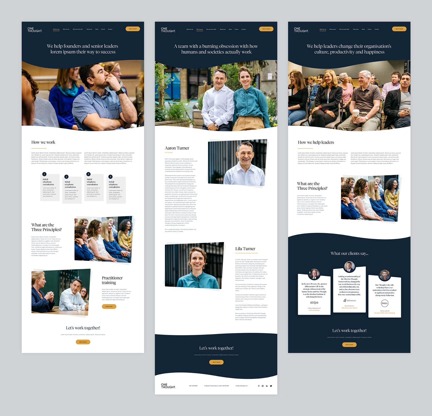 One Thought website being designed by Dark Blue