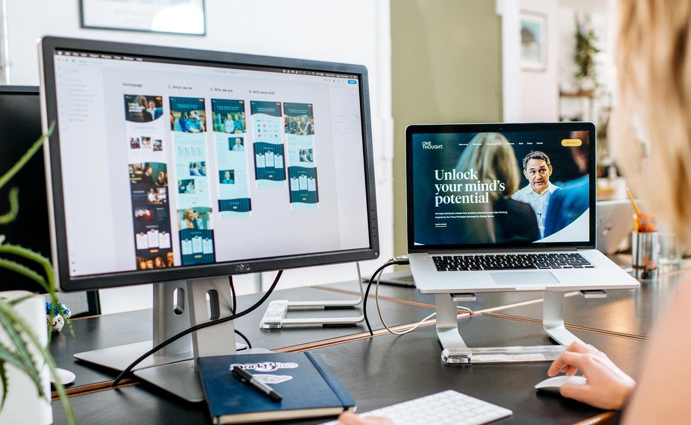 One Thought website being designed by Dark Blue